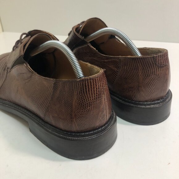 Paolo de Marco Handmade in Spain Genuine Lizard Brown Leather Bluchers 11.5 - Picture 9 of 12
